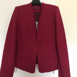 NWT WHBM Red Flat Collar Blazer